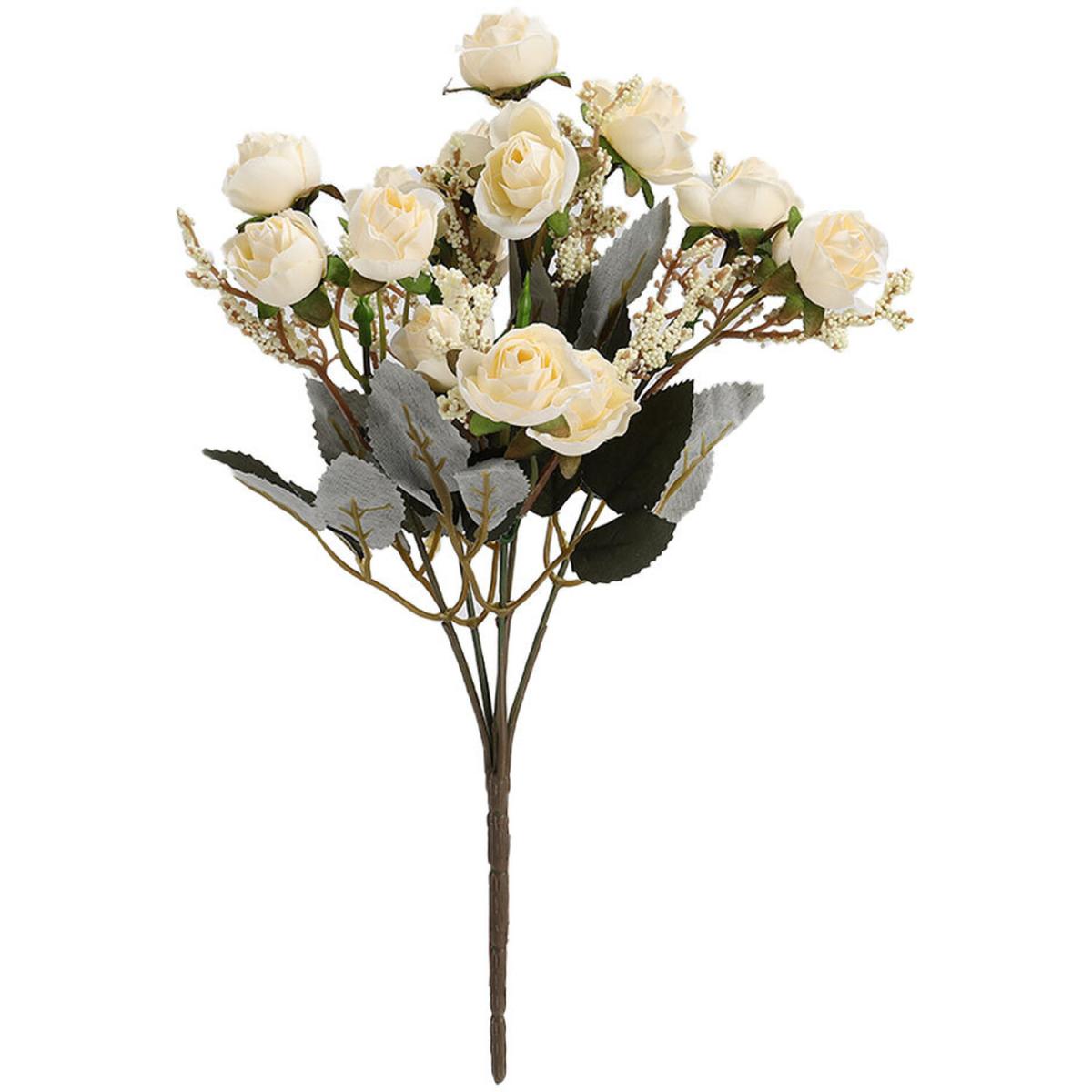 Artificial Fake Silk Lint Flower Bunch Bouquet Wedding Party Decor - White – image 4