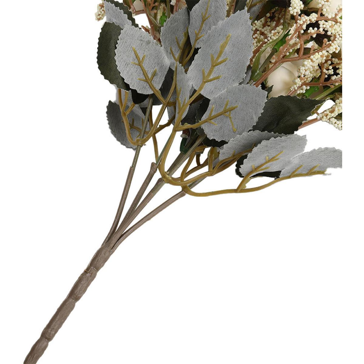 Artificial Fake Silk Lint Flower Bunch Bouquet Wedding Party Decor - White – image 5