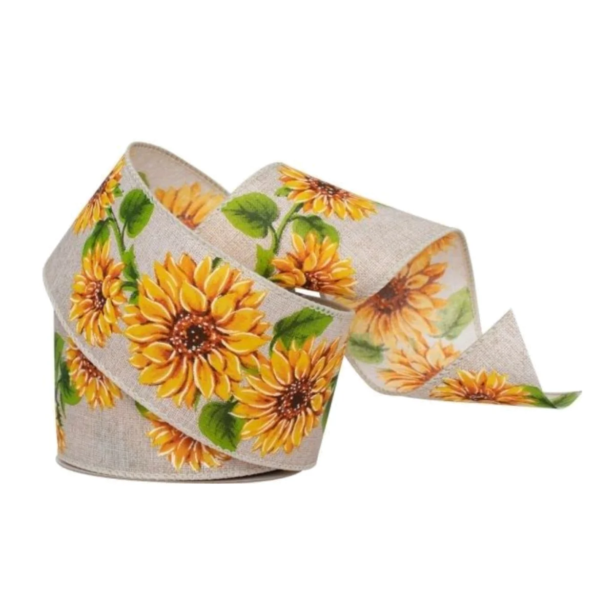 Sunflower Wired Hessian Ribbon - Red – image 1