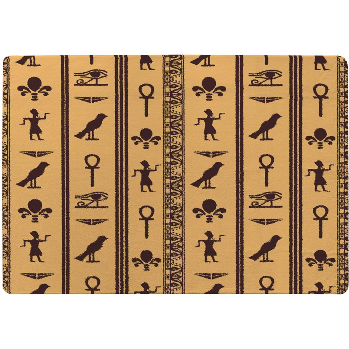 Eye Of Horus Pharaoh Flowers Pyramid Bird Ankh Rug - Orange / 230cm – image 2