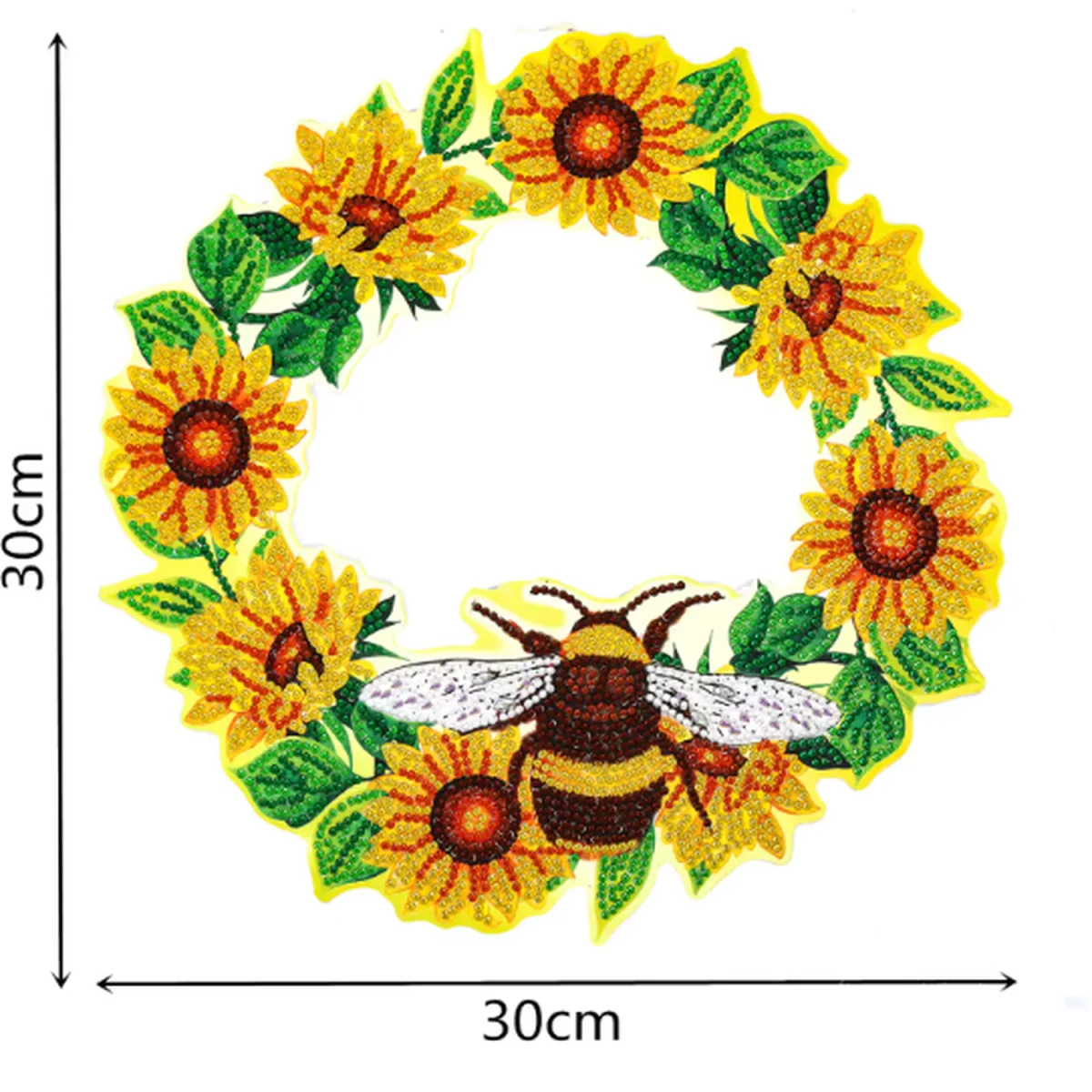 Sunflower and Bee Wreath Diamond Art Kit - Multi – image 6