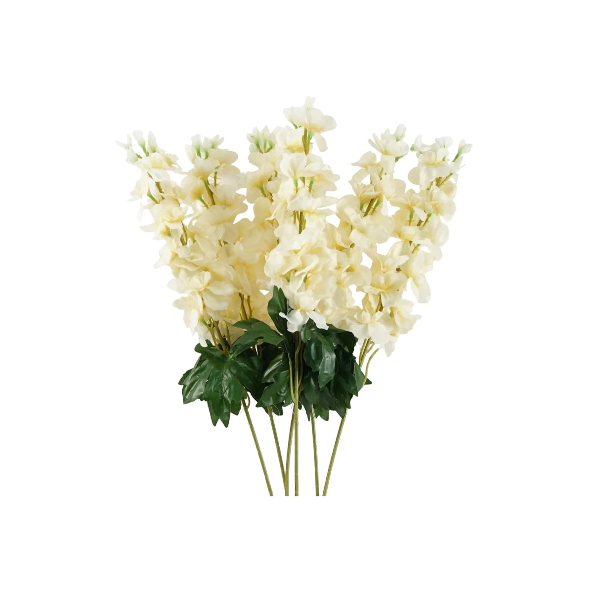 Pack Of 6 Cream Delphinium Silk Flower Stems - Cream – image 1