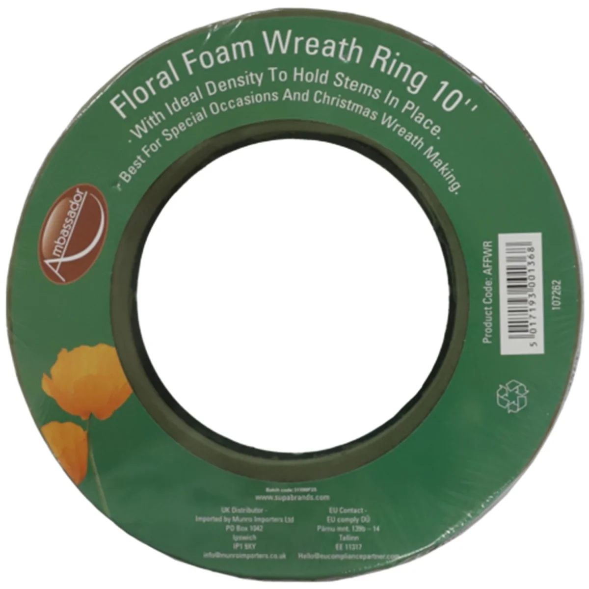 10 Inch Floral Foam Wreath Ring Flower Arranging Small Christmas - Green / 2 – image 3