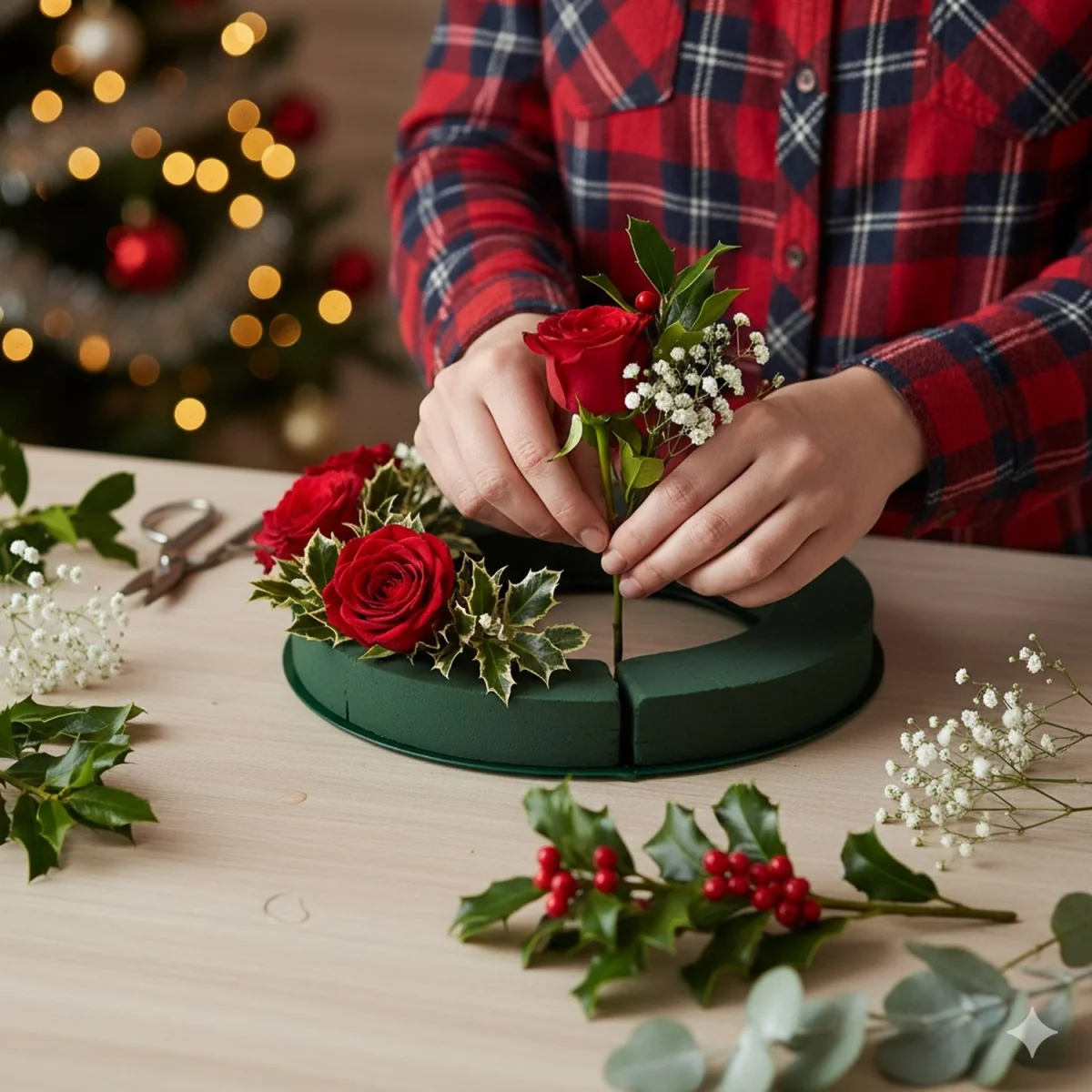 10 Inch Floral Foam Wreath Ring Flower Arranging Small Christmas - Green / 2 – image 5