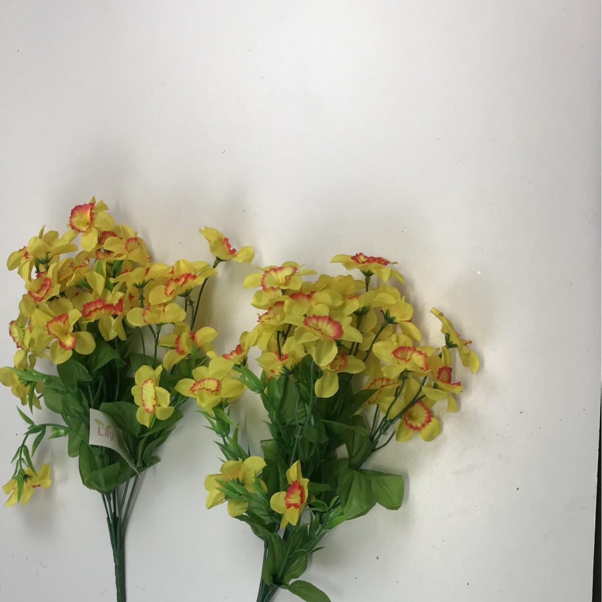 Pack of 2 Artificial Daffodil Flower Bush 36cm Yellow - Pack of 2 Daffodil Bushes – image 1