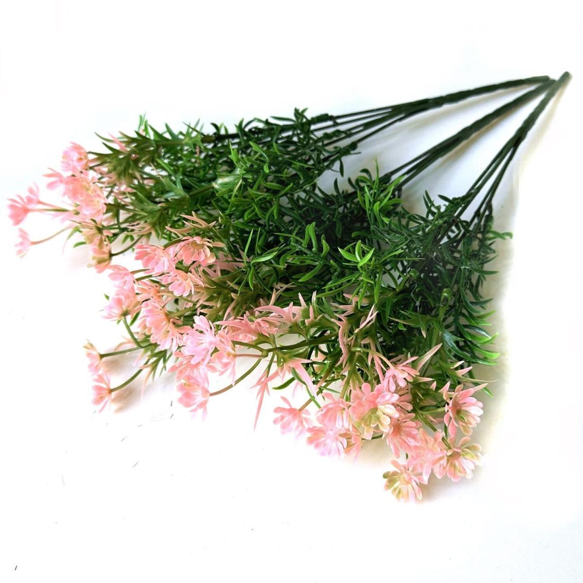 Pack of Artificial Phlox Flower Bushes  - Salmon Pink – image 2