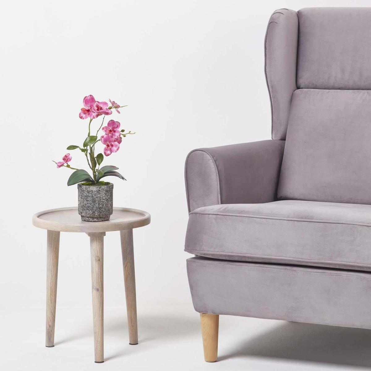 Homescapes Pink 40 cm Lifelike Artificial Orchid in Grey Cement Pot - Pink – image 3