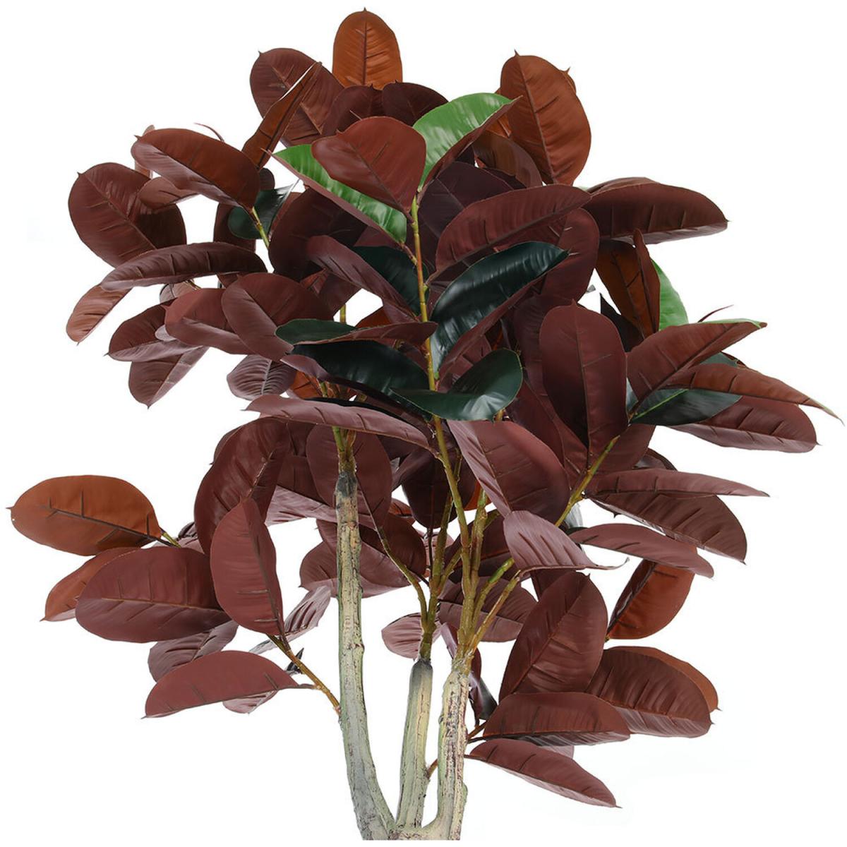 Artificial Rubber Tree Plant Large Greenery Home Decor - Green – image 2