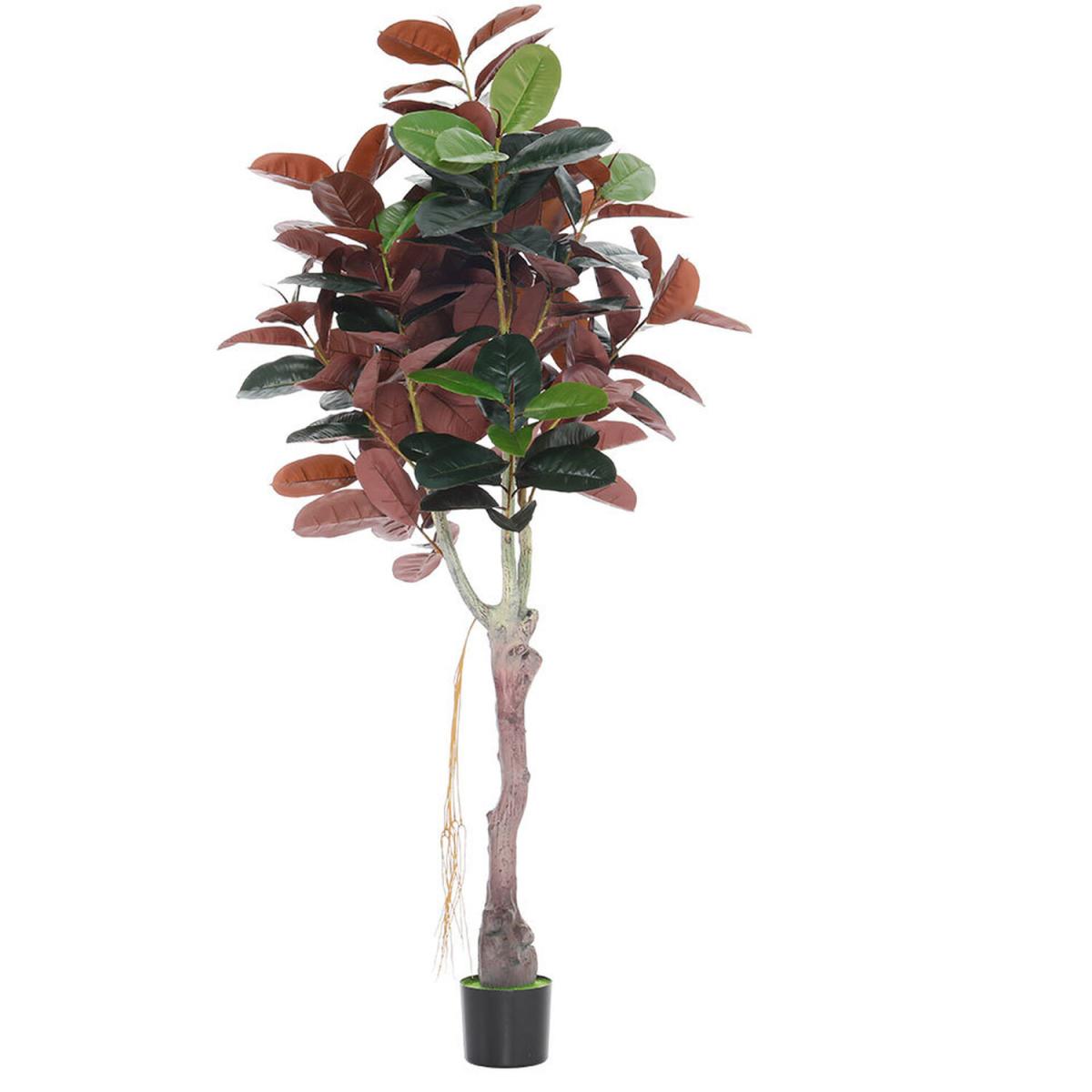Artificial Rubber Tree Plant Large Greenery Home Decor - Green – image 4