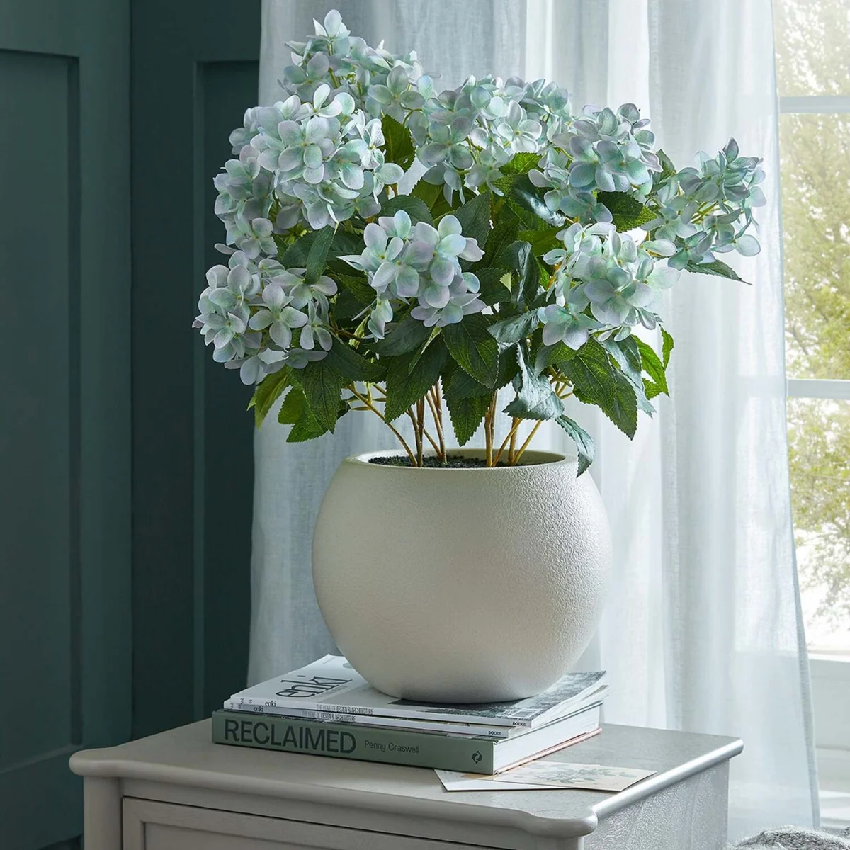 Hellebore Artificial Plant in Rustic Taupe Pot - Green – image 2