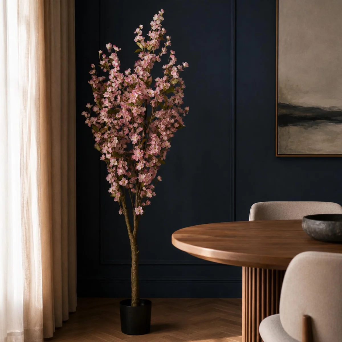 180cm Artificial Pink Cherry Tree Premium - Light Pink Flowering Tree – image 2
