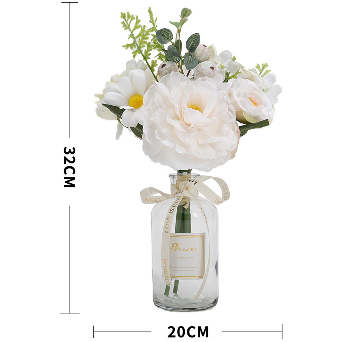 Artificial Fake Bonsai Flower Plant With Flowerpot Garden Wedding Desktop Decor - White Green / 20cm / 32cm – image 6