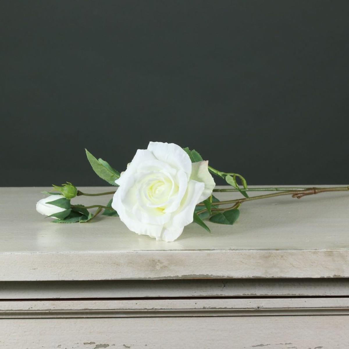 Artificial Silk Tintagel Spray Rose - Cream – image 3
