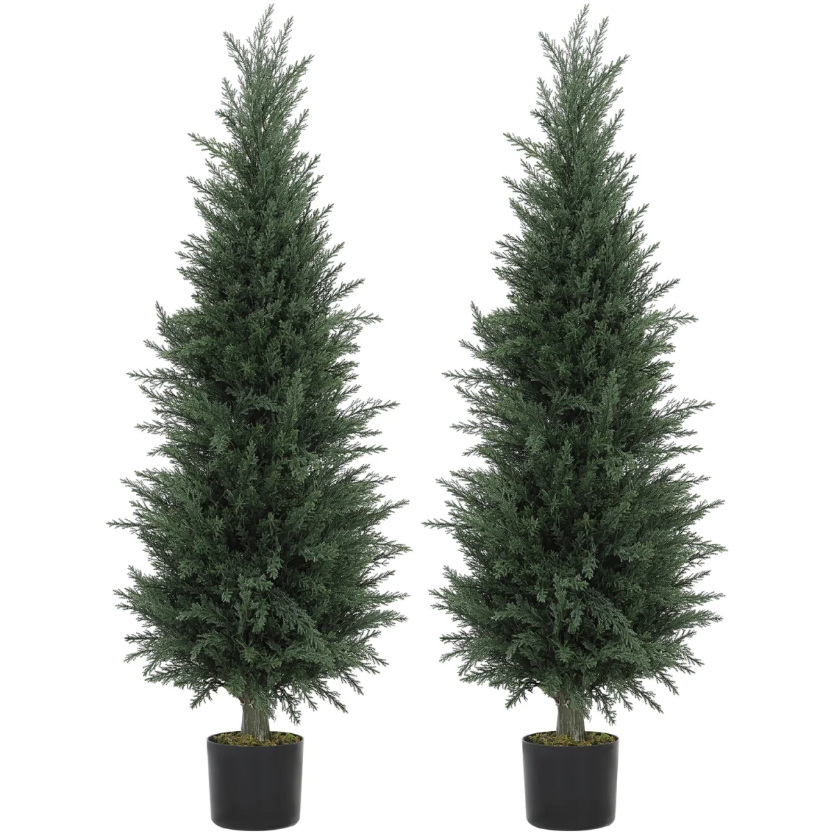 HOMCOM Set of 2 Decorative Artificial Plant - Green / 75600 – image 8