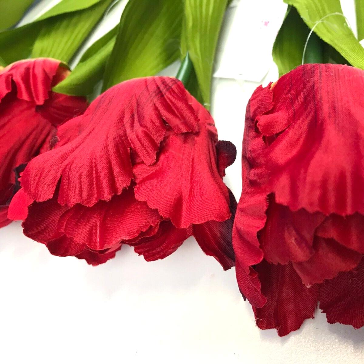 Pack of 7 Red Tulip Flower Stems - Red – image 2