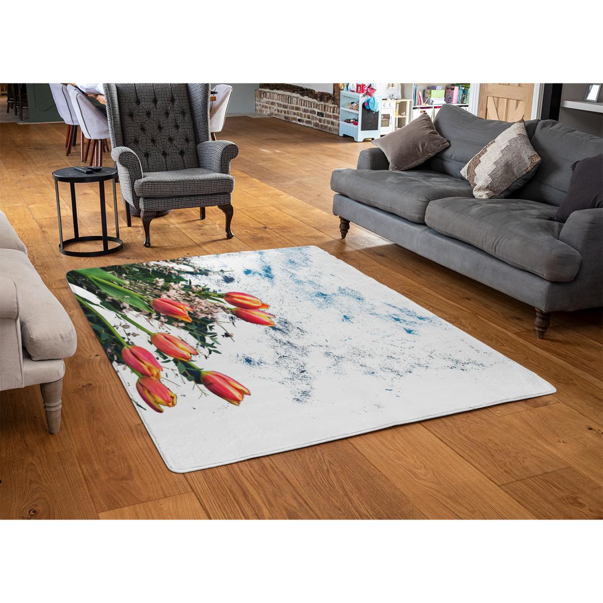 Flowers On Marble Rug - Green / 230cm – image 3