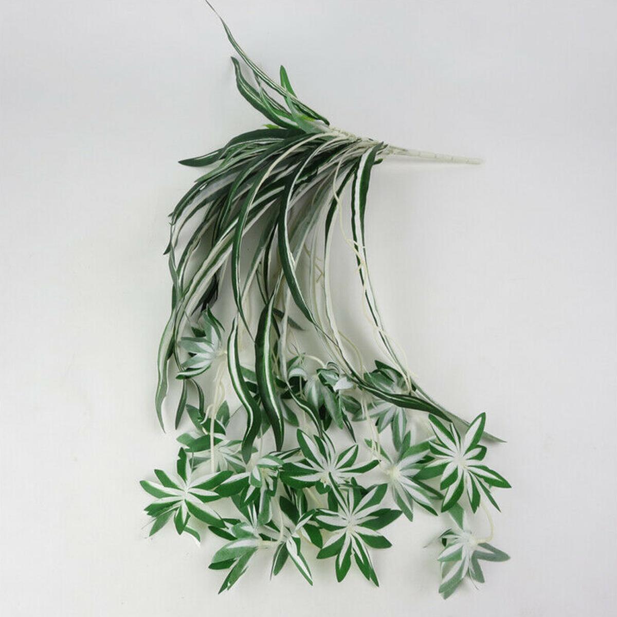 5 Heads Artificial Silk Fake Cymbidium Orchid Grass Plant Home Garden Decor - Green – image 2