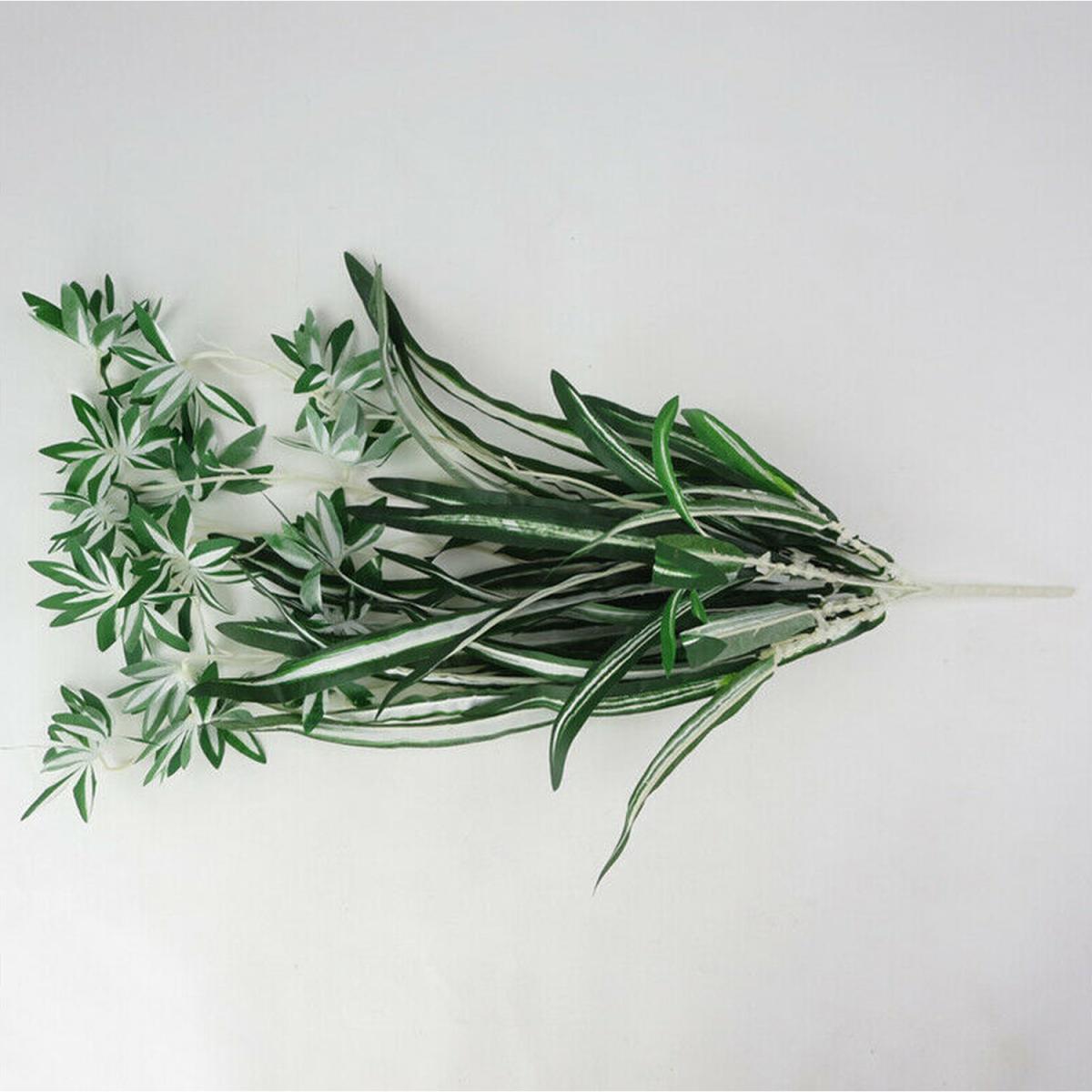 5 Heads Artificial Silk Fake Cymbidium Orchid Grass Plant Home Garden Decor - Green – image 4