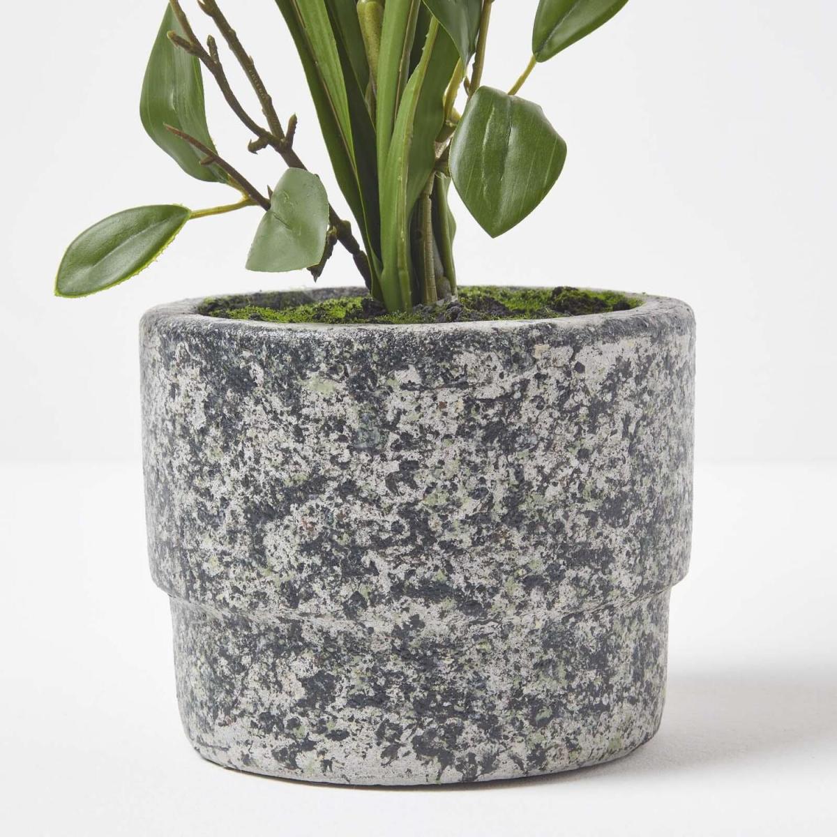 Homescapes Large 58cm Cymbidium Pink Artificial Orchid in Grey Cement Pot - Pink – image 2