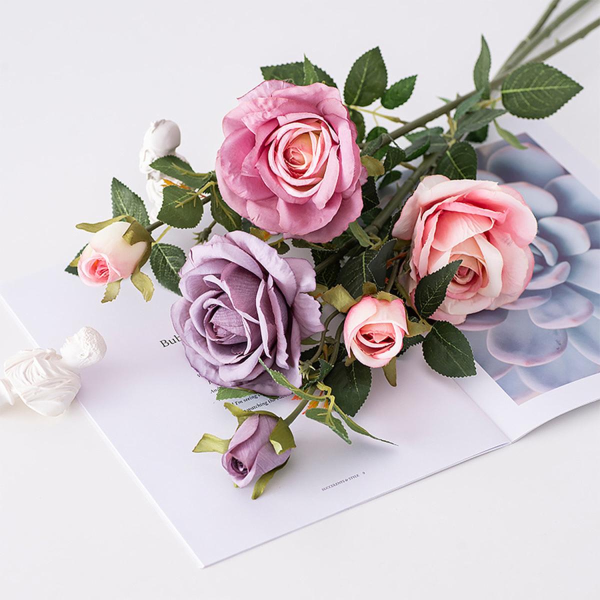 Elegant Natural Touch Rose Stem - Purple – image 2