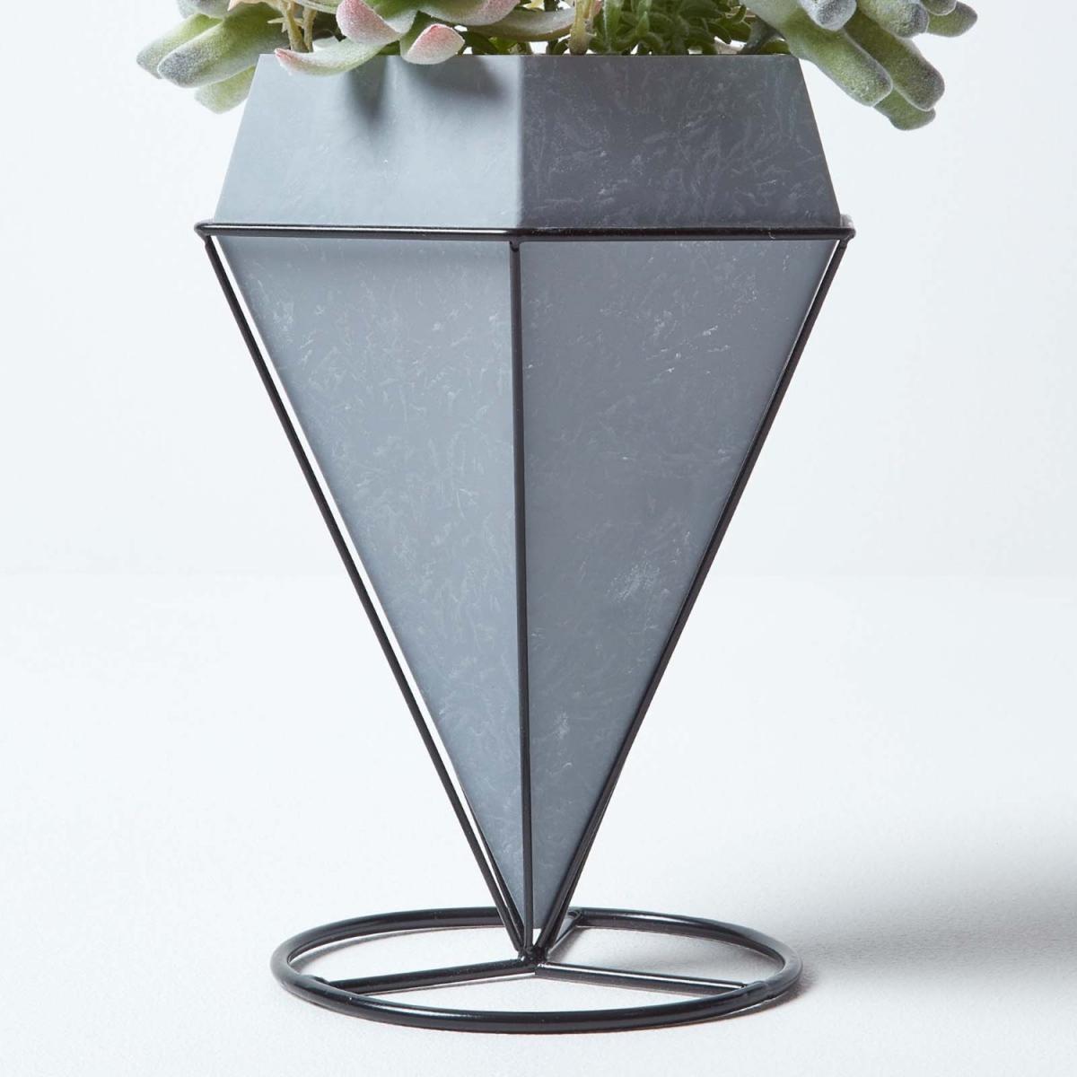 Homescapes Artificial Cactus and Succulent Arrangement in Geometric Pot - Green – image 4