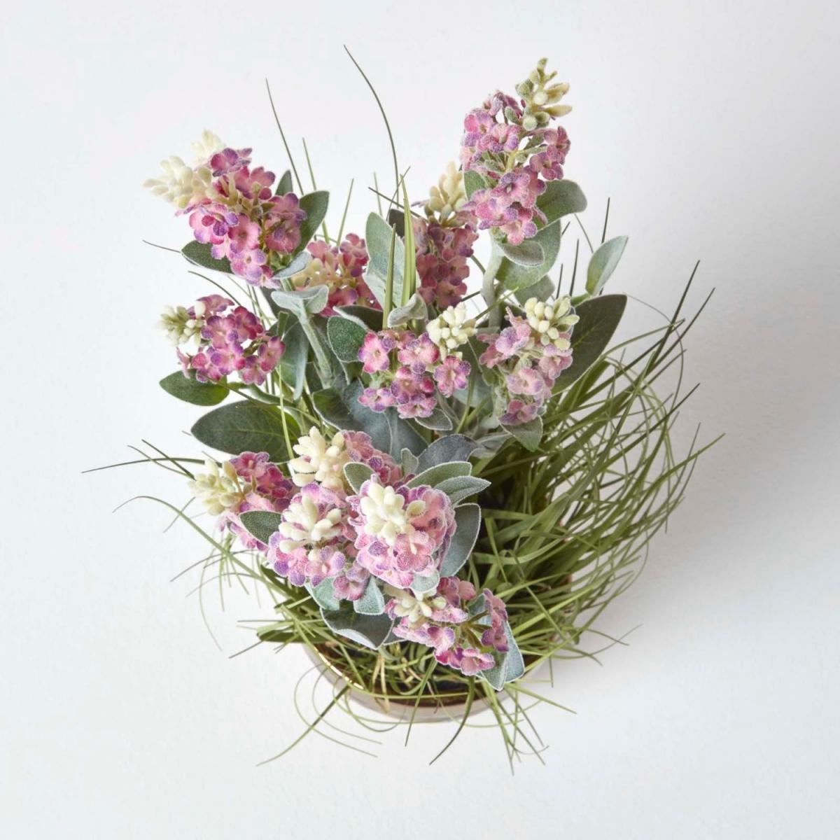 Homescapes Artificial Pink Lavender Plant in Metallic Ceramic Pot, 66 cm Tall - Purple – image 2