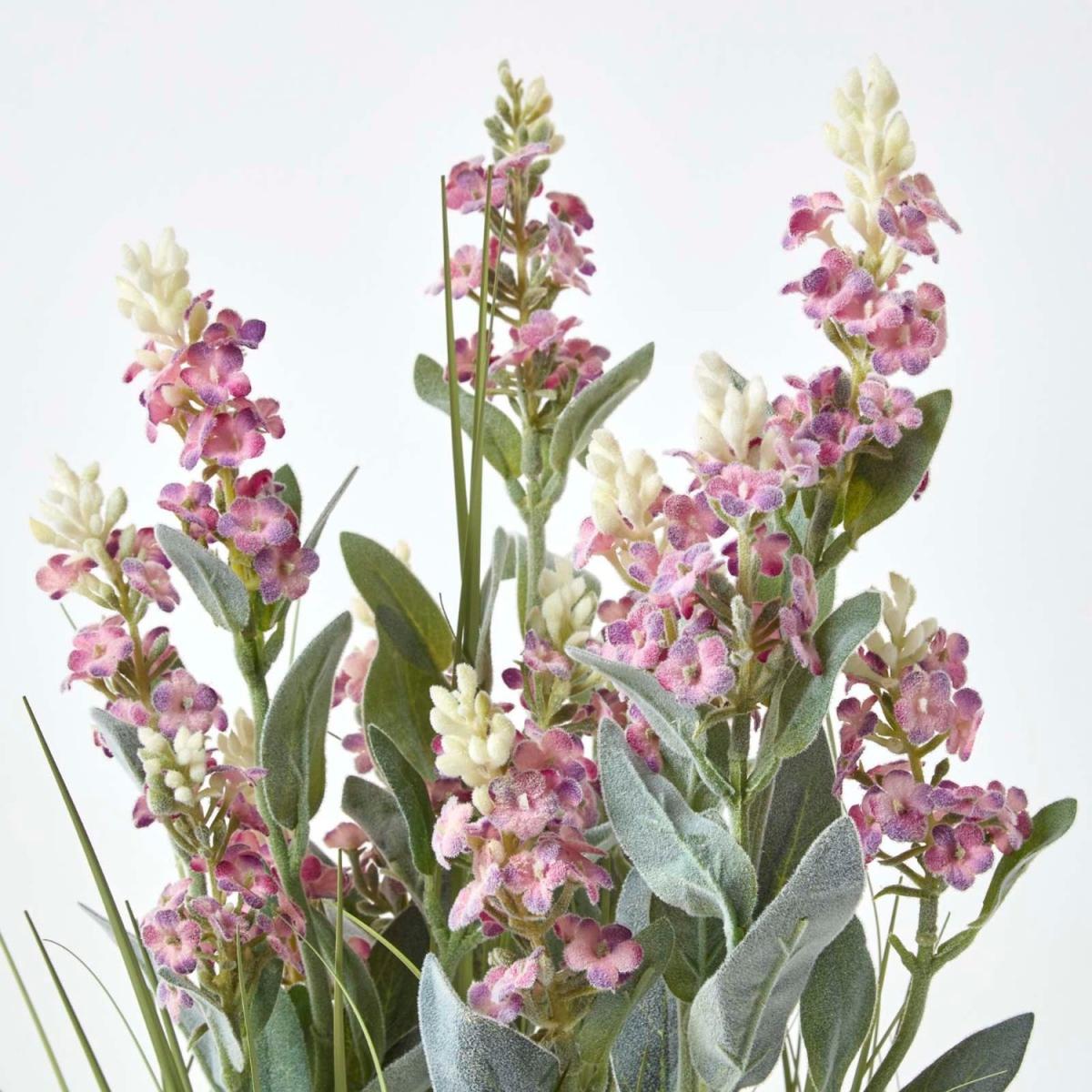 Homescapes Artificial Pink Lavender Plant in Metallic Ceramic Pot, 66 cm Tall - Purple – image 4