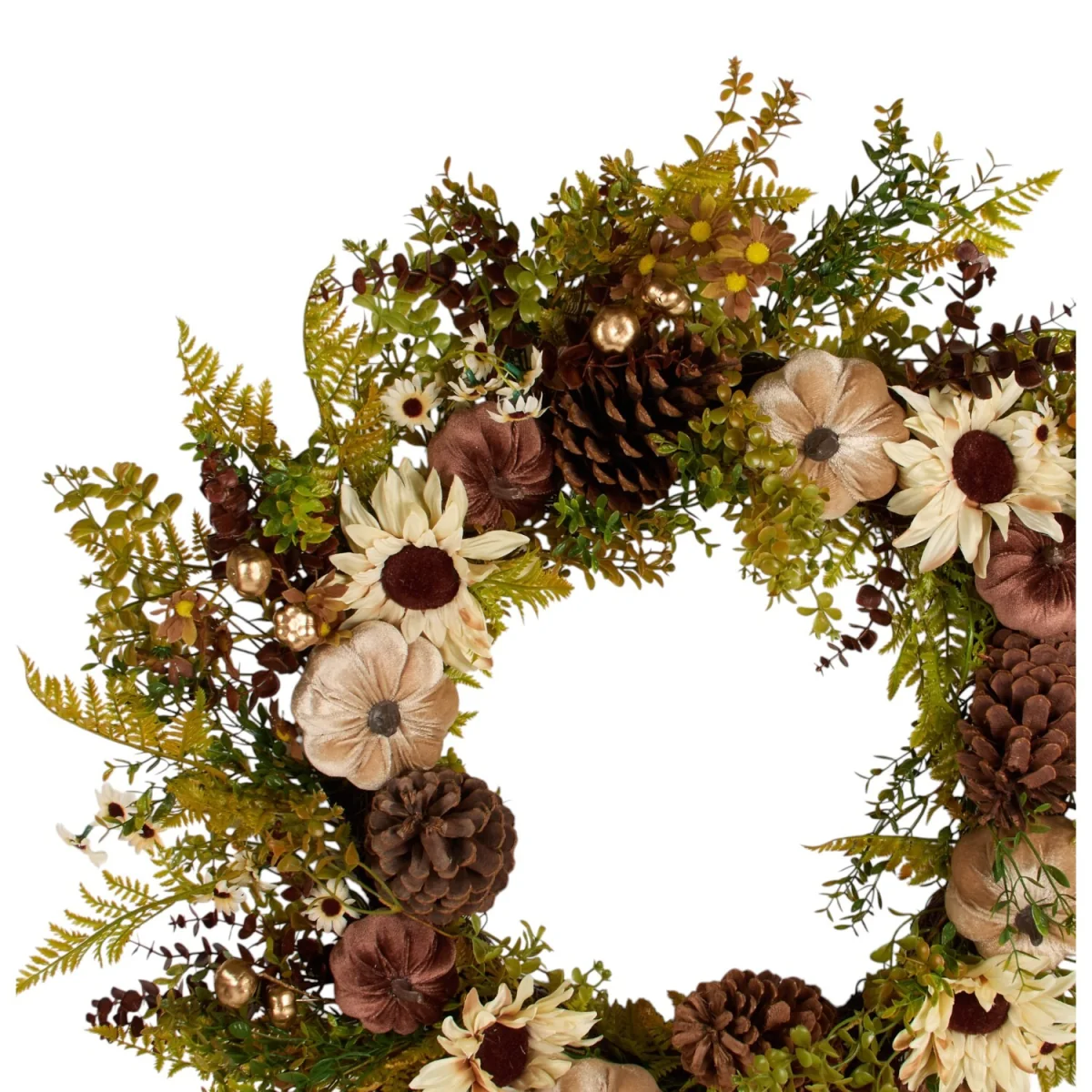 Autumnal Pumpkin and Pine Wreath – image 2