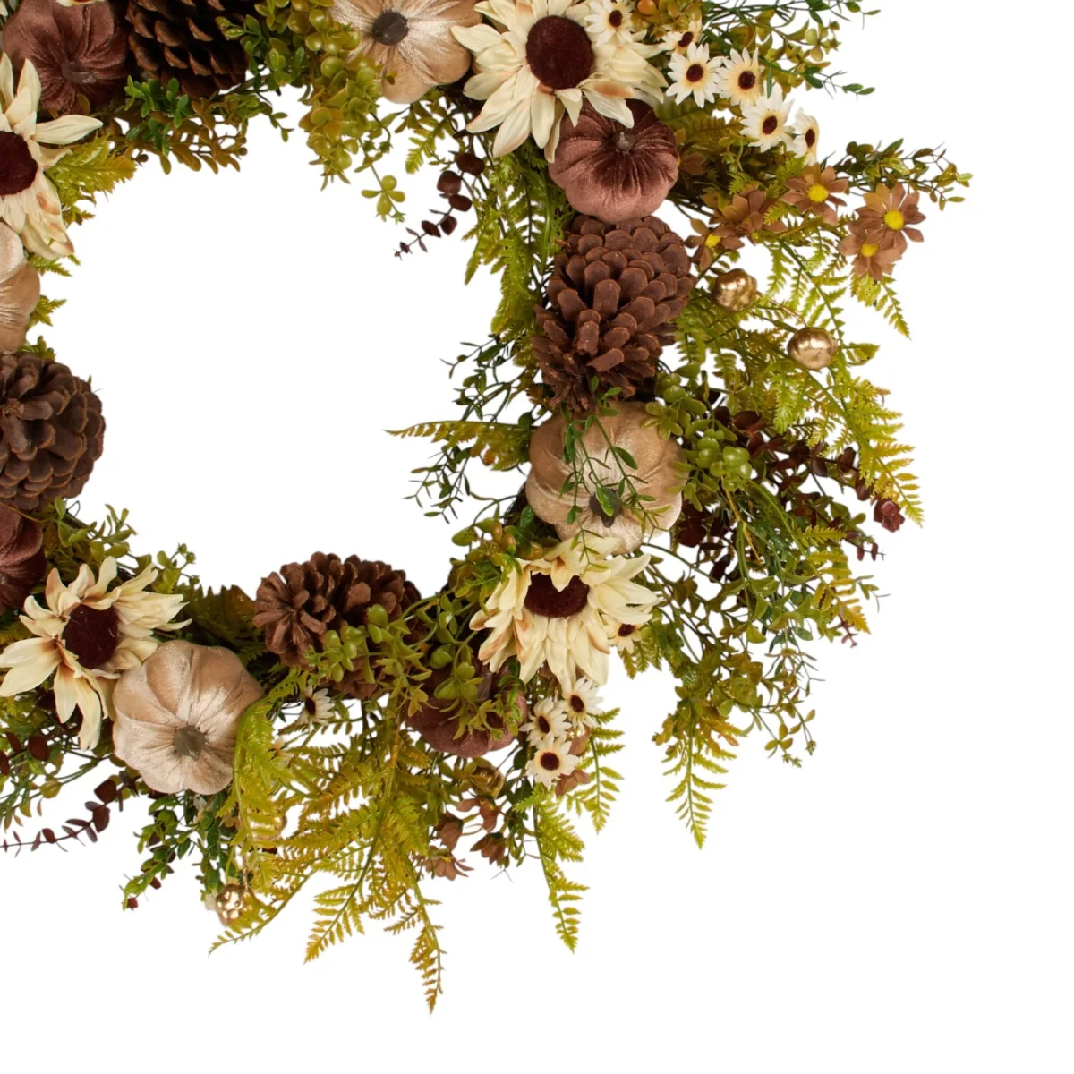 Autumnal Pumpkin and Pine Wreath – image 3