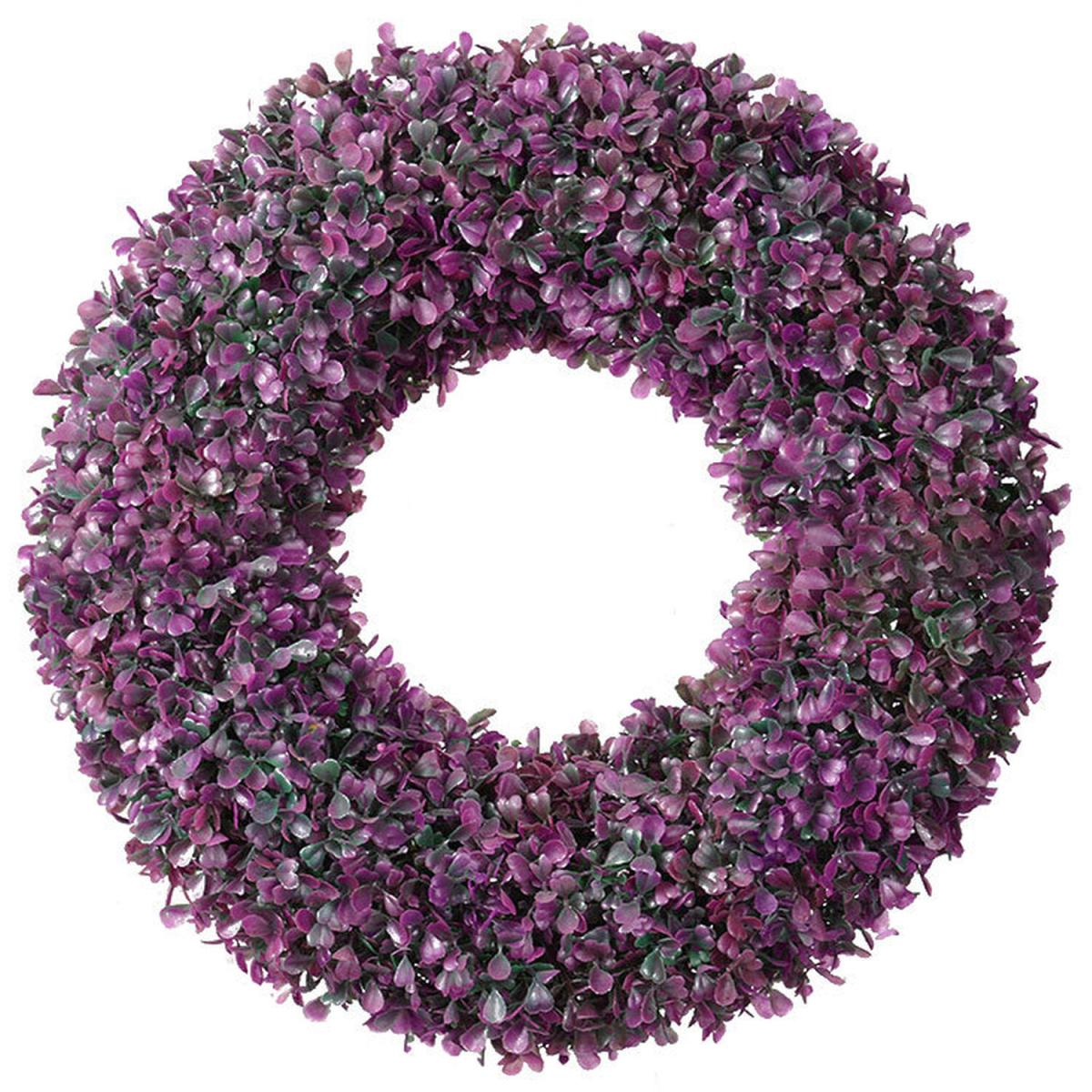 Artificial Boxwood Green Leaves Round Wreath - Green – image 5