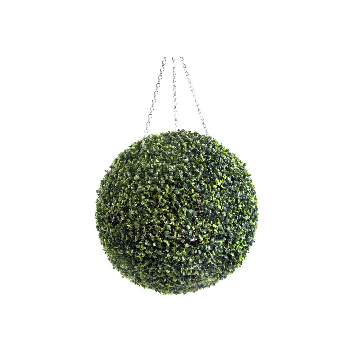 Best Artificial 50cm Green Boxwood Buxus Grass Hanging Basket Topiary Ball - Green – image 1