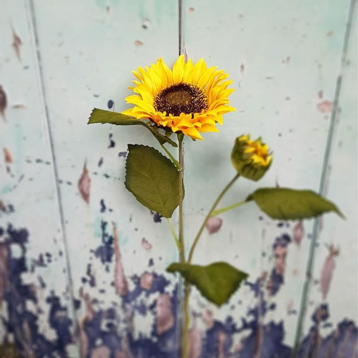 Silk Sunflower Stem 47 cm - Yellow