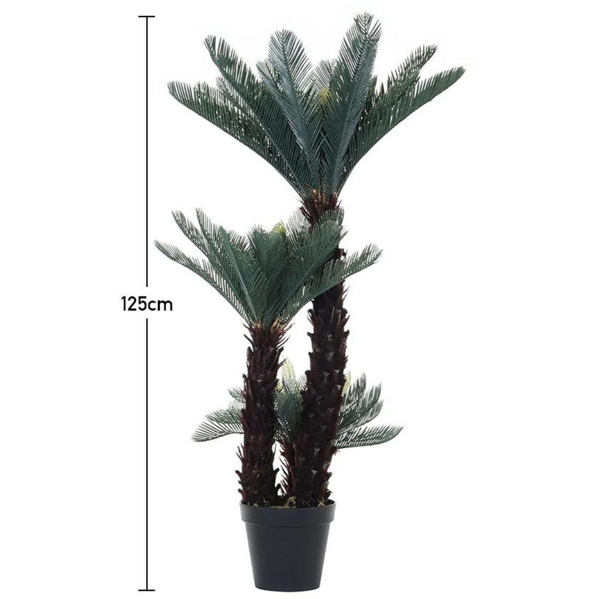 Artificial Triple Cycas Decorative Plant in Planter - Green – image 4