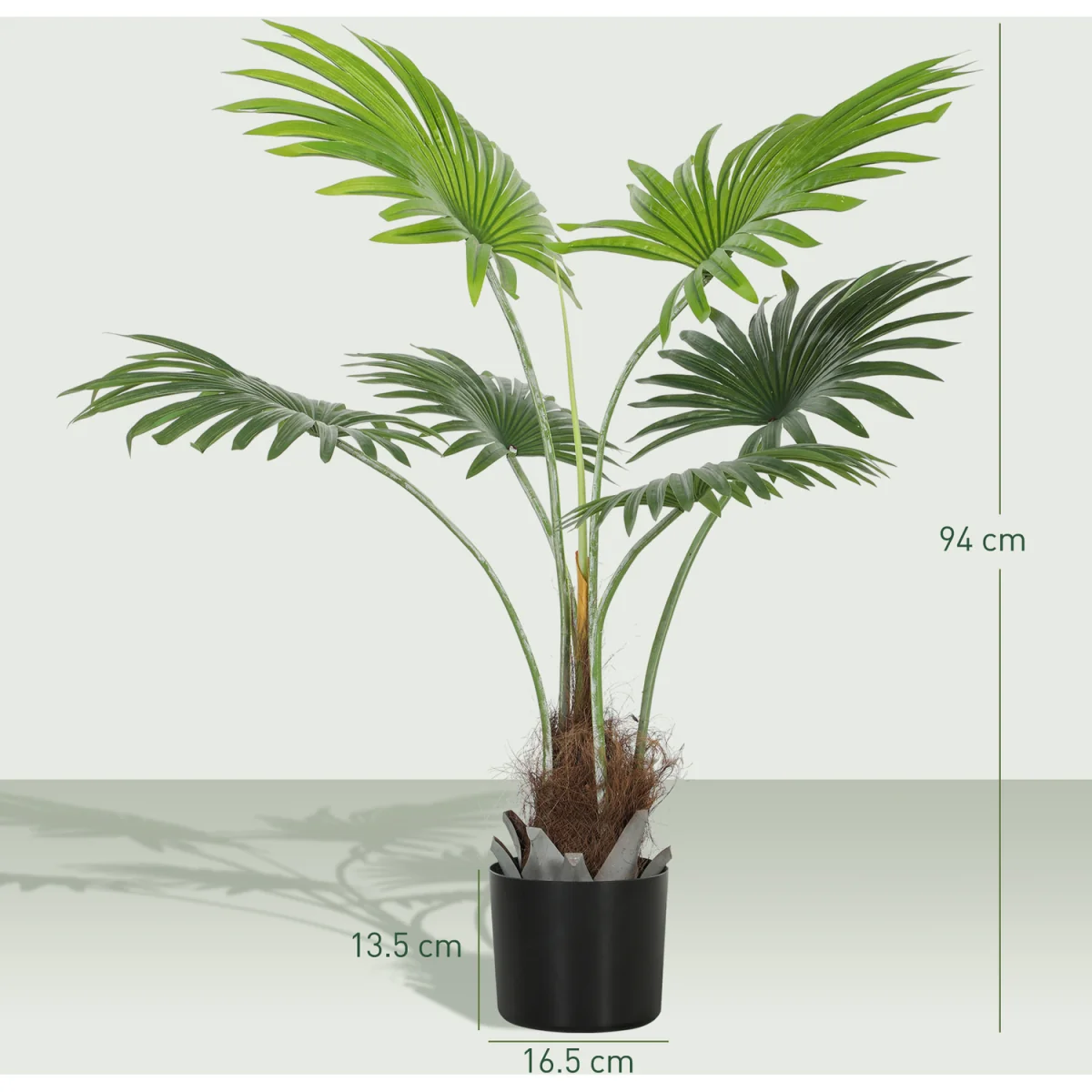 HOMCOM Artificial Plant with PEVA Leaves and Coconut Coir - Green / 94cm – image 8