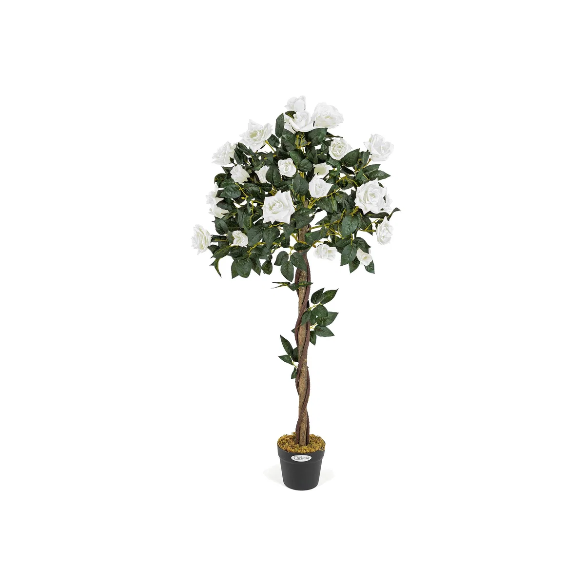 Artificial Rose Flower Tree - White / 120cm