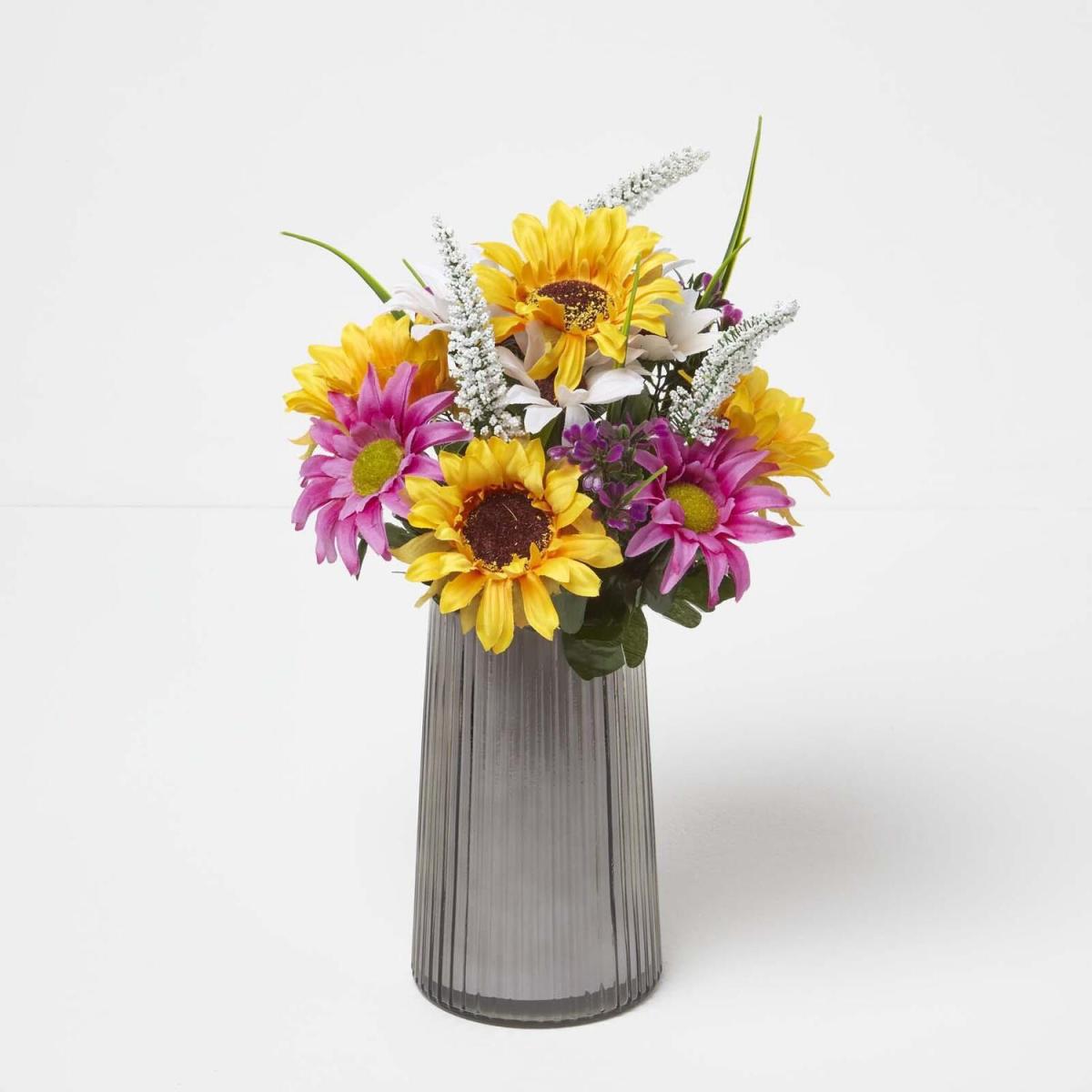 Homescapes Pink  Yellow Sunflower Bouquet - Pink – image 4