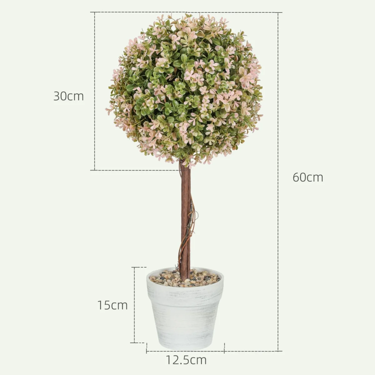 Lovea Set Of 2 Artificial Murraya Flower Plants In Pots H8 60cm Cream White – image 4