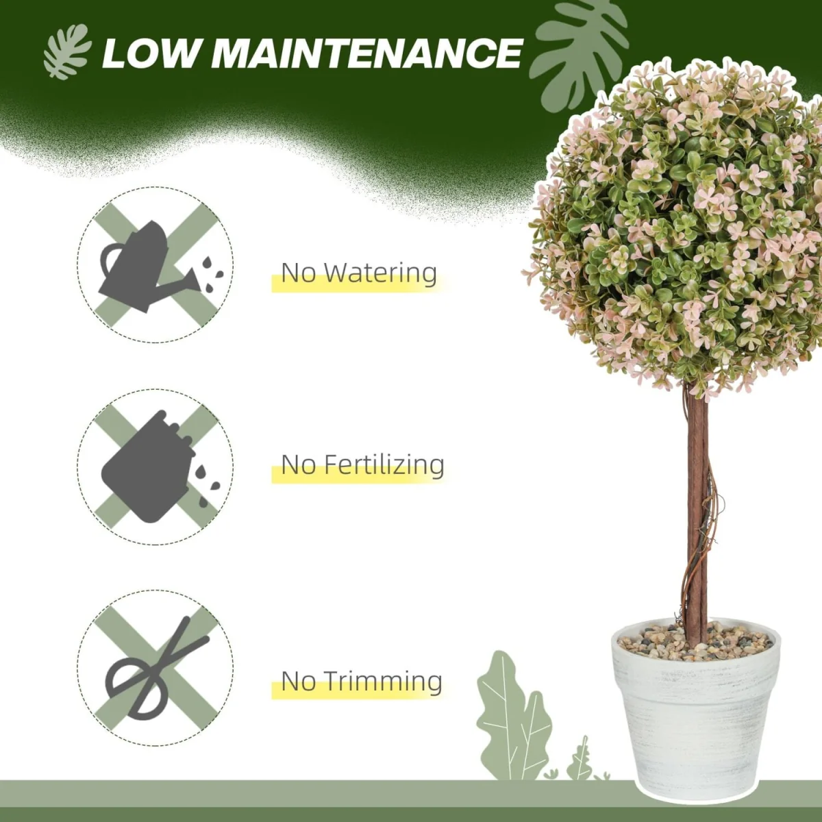 Lovea Set Of 2 Artificial Murraya Flower Plants In Pots H8 60cm Cream White – image 7