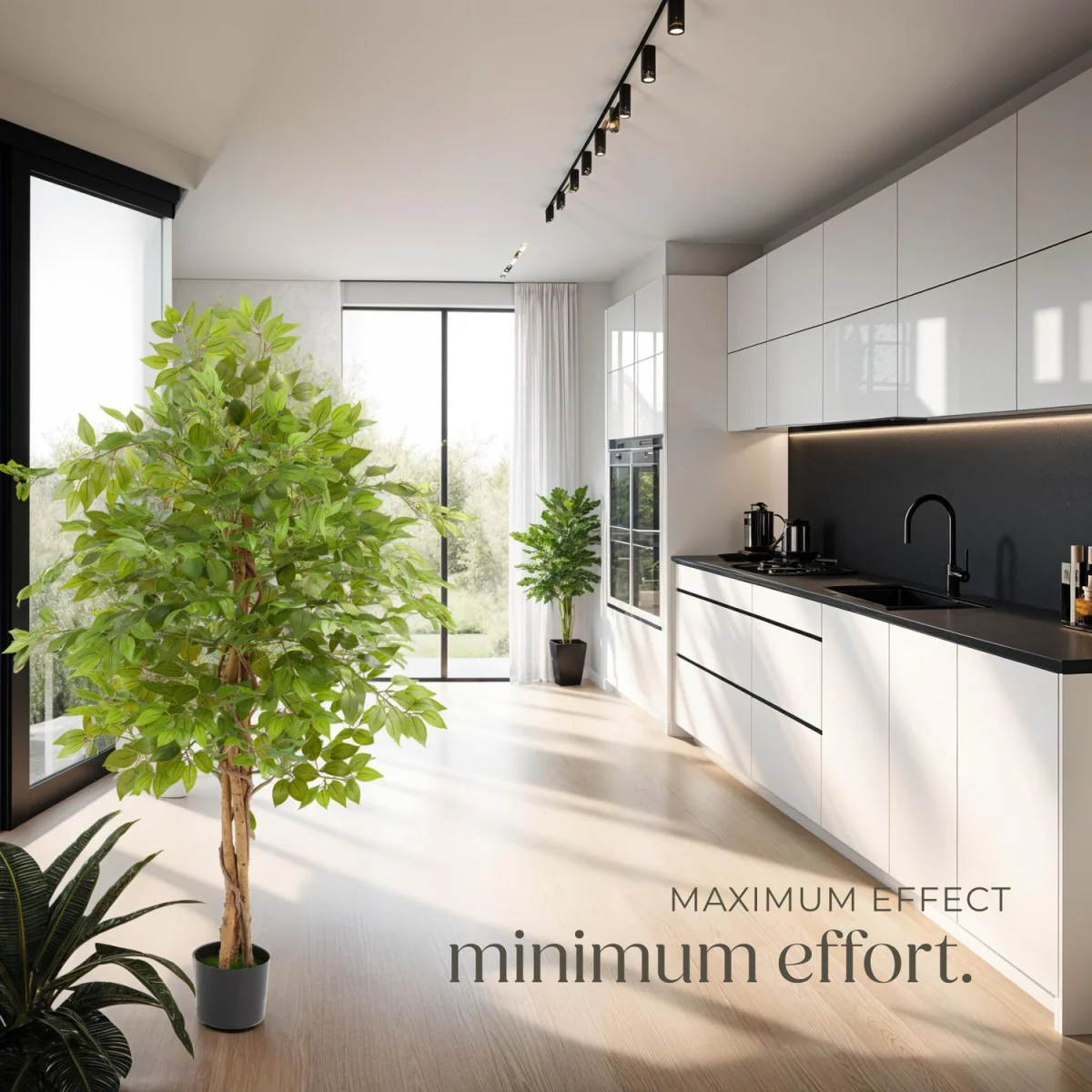 Artificial Plant - Detailed And Lifelike, Ficus Tree, Low-Maintenance - Green / 160cm – image 3