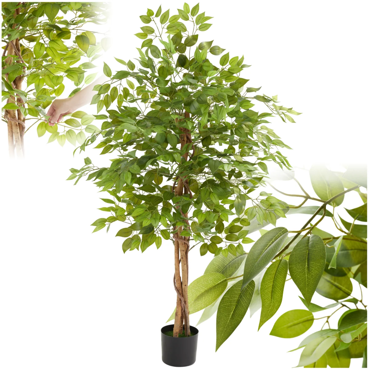Artificial Plant - Detailed And Lifelike, Ficus Tree, Low-Maintenance - Green / 160cm – image 5