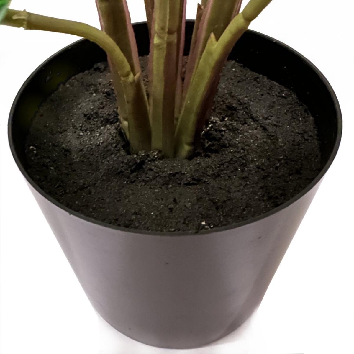 Artificial Alocasia Plant in Black Pot - Green – image 3