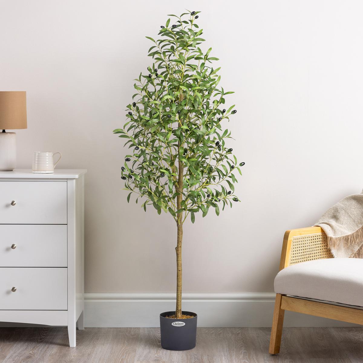 Olive Artificial Tree in Pot - Green / 150cm