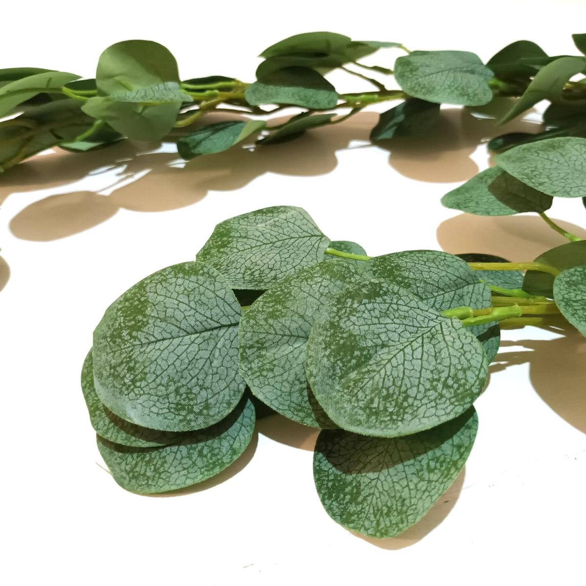 Artificial Faux Eucalyptus Leaf Garland - Green – image 2