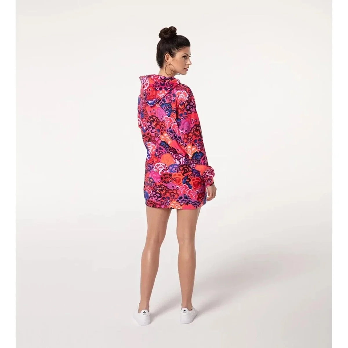 Women's Pink / Purple Purple Flowers Oversize Hoodie Dress | 3Xl | Aloha from Deer – image 3