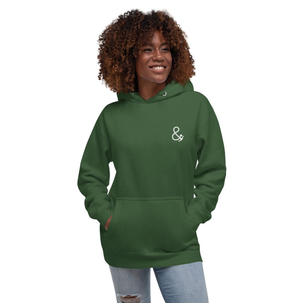 Forest Green Cactus Slow Sundays Running Club Cotton Blend Hoodie - Women | XXL | Anchor & Crew – image 3