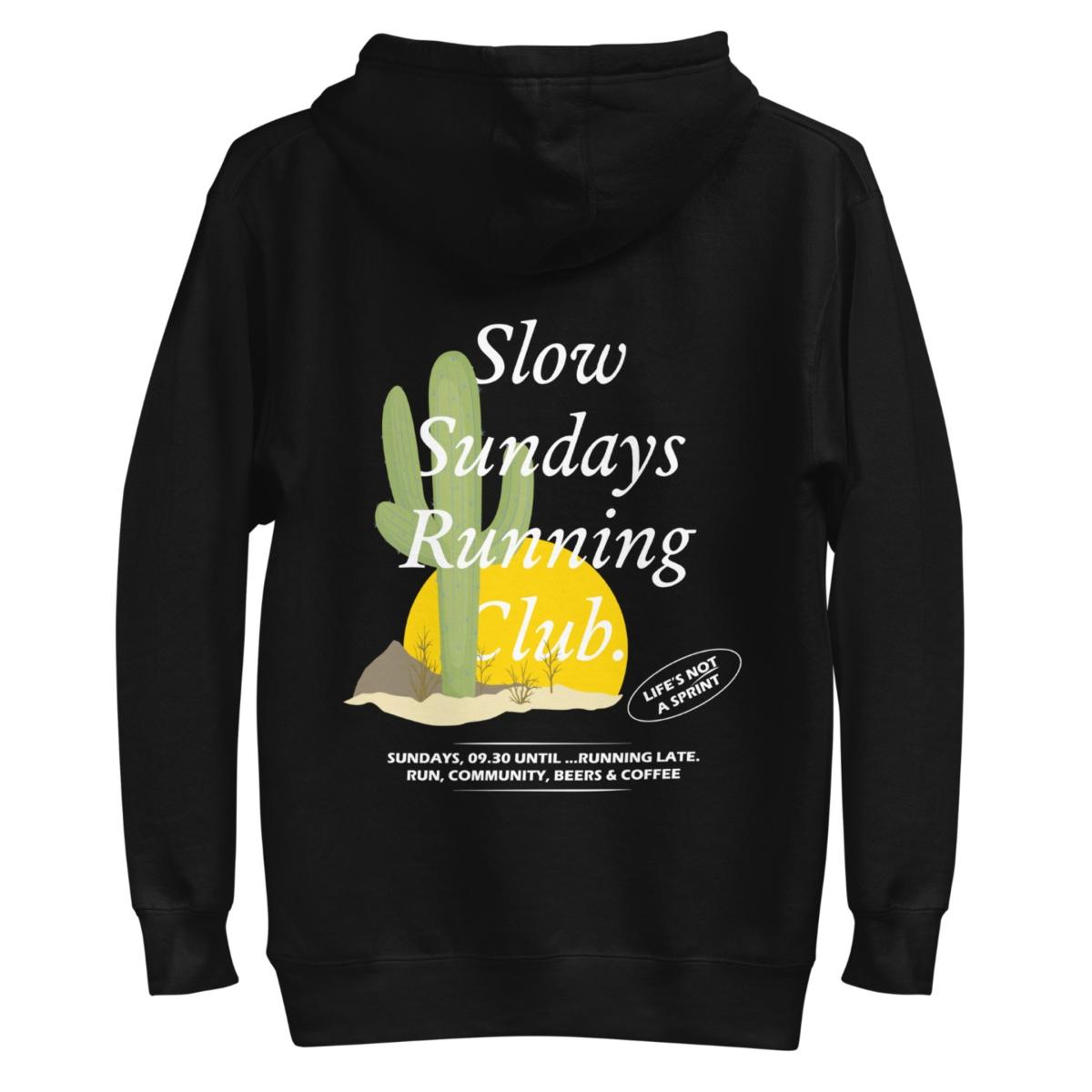 Black Cactus Slow Sundays Running Club Cotton Blend Hoodie - Women | Large | Anchor & Crew – image 2