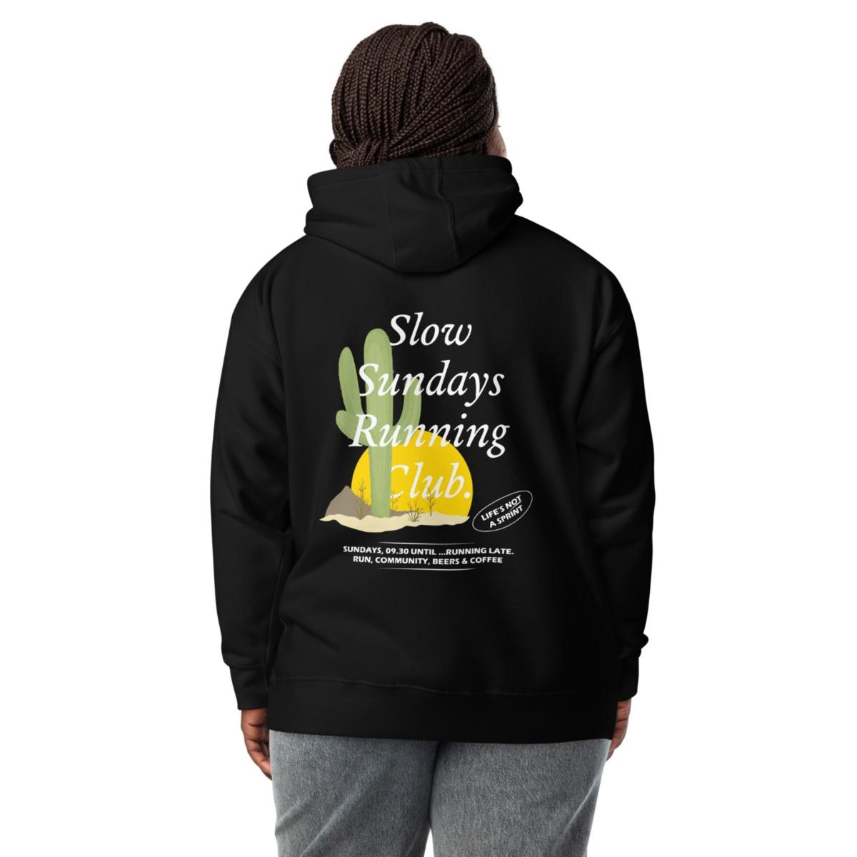 Black Cactus Slow Sundays Running Club Cotton Blend Hoodie - Women | Large | Anchor & Crew – image 3