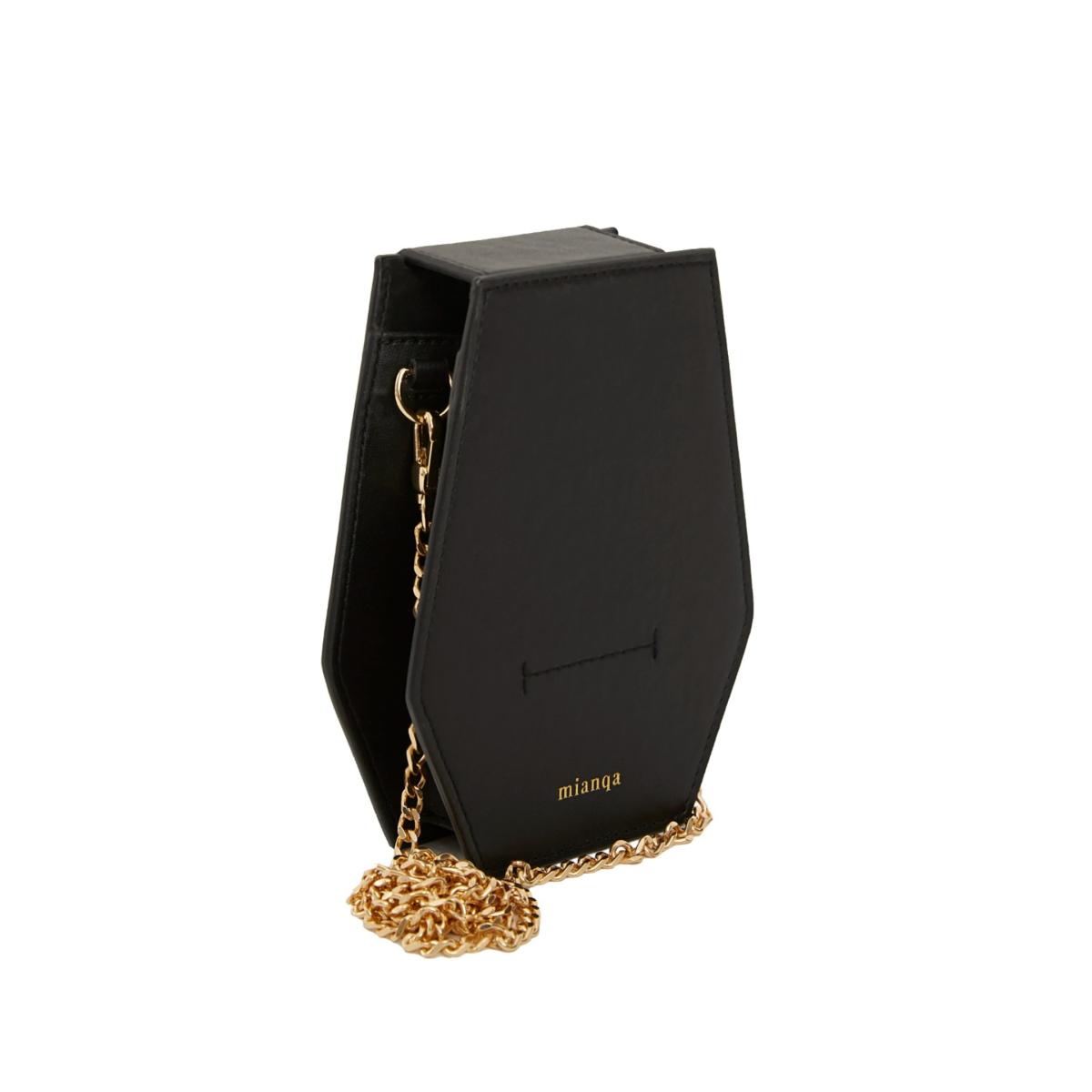 Women's Cactus Leather Crossbody Phone Bag Black | Mianqa – image 3