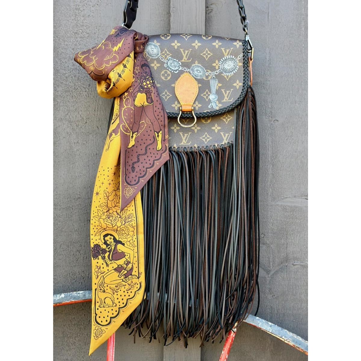 Women's Gold / Brown Cactus Rose Silk Twilly In Espresso & Gold | At Home with Ray – image 4