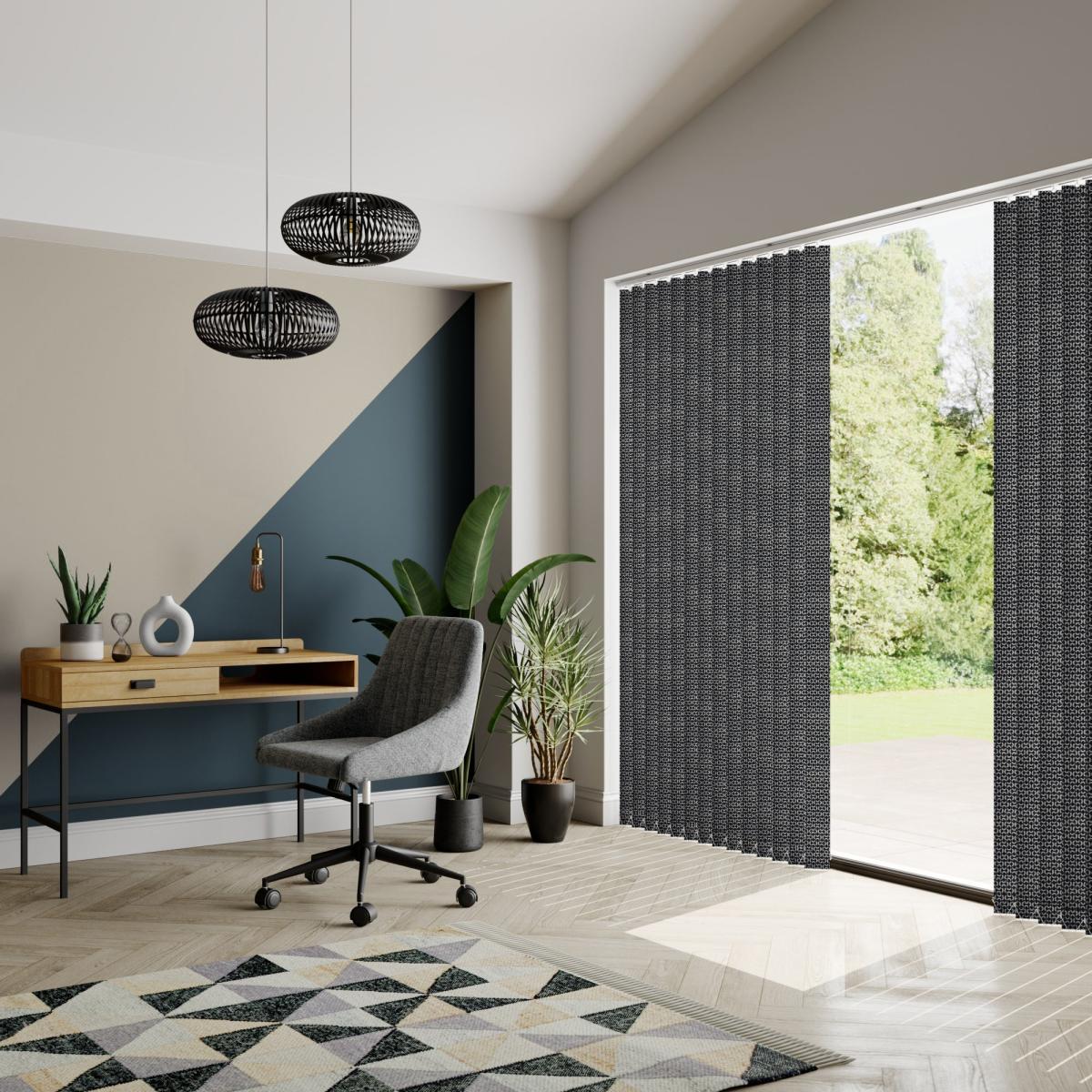 Xanadu Made to Measure Vertical Blind Black/Blue – image 3